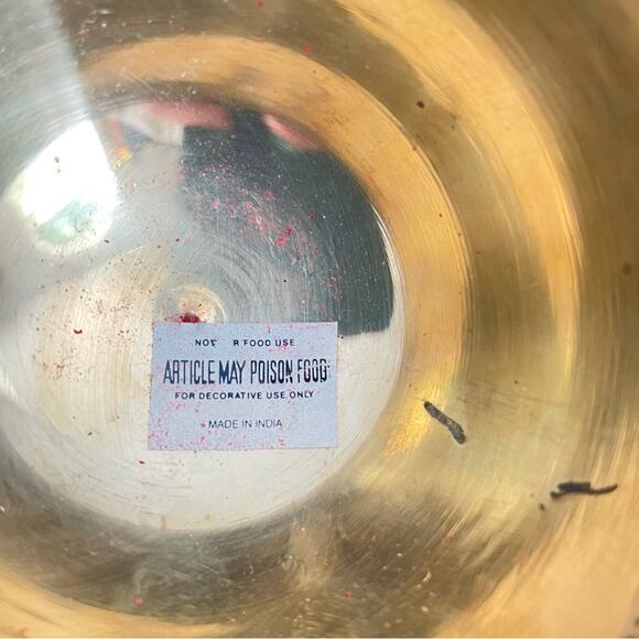 Vintage | MCM Heavy Brass Red Cloisonné Enamel Egg Trinket Case Stand Faberge - Picture 7 of 12